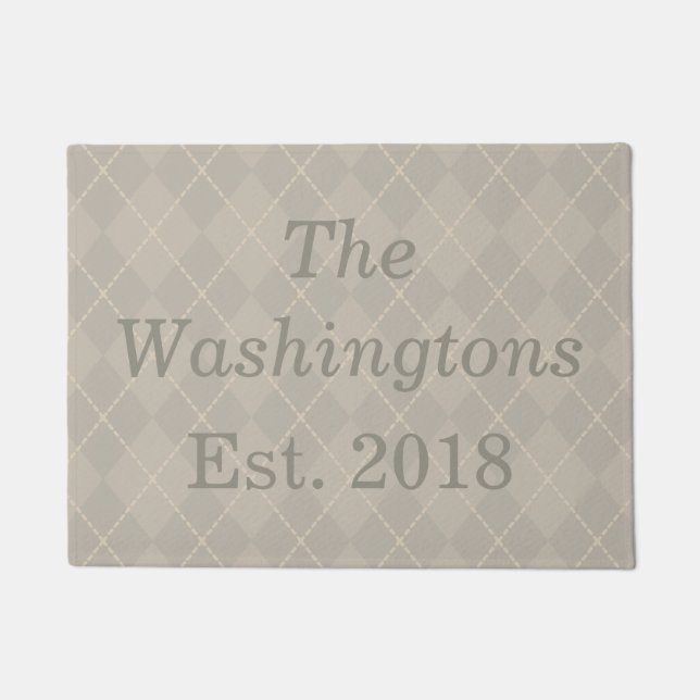 ヴィンテージパーソナライズされた名型敷物ギフト ドアマット (正面)