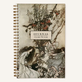 ヴィンテージパーソナライズされた妖精アートジャ点々のあるーナル ノートブック