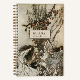 ヴィンテージパーソナライズされた妖精アートジャ点々のあるーナル ノートブック