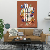 ヴィンテージパーソナライズされた愛する花バレンタイン ポスター