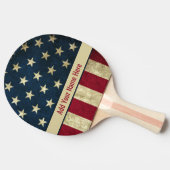ヴィンテージパーソナライズされた愛国国旗 卓球ラケット (横)