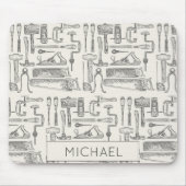ヴィンテージパーソナライズされた手工具大工 マウスパッド (正面)