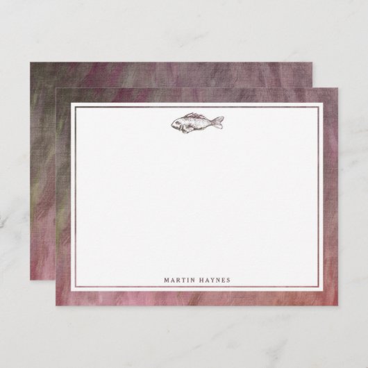 ヴィンテージパーソナライズされた文具 ノートカード (正面/裏面)