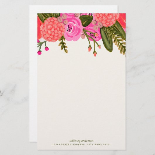 ヴィンテージパーソナライズされた文具 便箋 (正面/裏面)