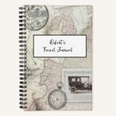 ヴィンテージパーソナライズされた旅行 ノートブック (正面)