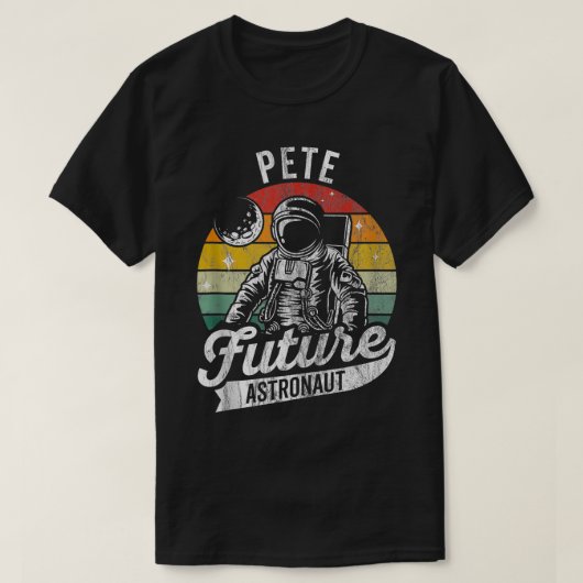ヴィンテージパーソナライズされた未来宇宙飛行士宇宙恋人 Tシャツ (デザイン正面)