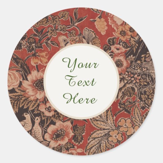 ヴィンテージパーソナライズされた植物時ビクトリアン代 ラウンドシール (正面)