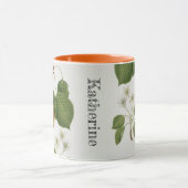 ヴィンテージパーソナライズされた植物梨の花の果実 マグカップ (中央)