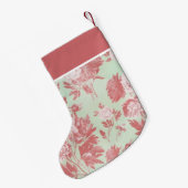 ヴィンテージパーソナライズされた牡丹 スモールクリスマスストッキング (裏面 (吊り時))