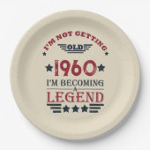 ヴィンテージパーソナライズされた生誕赤い青 ペーパープレート (正面)