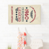 ヴィンテージパーソナライズされた生誕赤い青 横断幕 (インサイチュ)