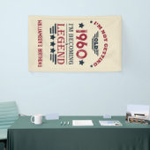 ヴィンテージパーソナライズされた生誕赤い青 横断幕 (トレードショー)