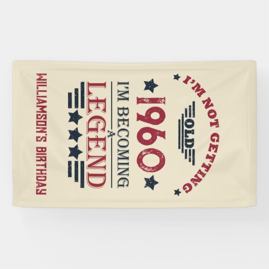 ヴィンテージパーソナライズされた生誕赤い青 横断幕 (横)