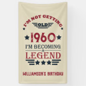 ヴィンテージパーソナライズされた生誕赤い青 横断幕 (縦)