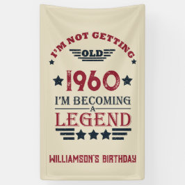 ヴィンテージパーソナライズされた生誕赤い青 横断幕