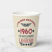 ヴィンテージパーソナライズされた生誕赤い青 紙コップ (裏面)