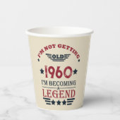 ヴィンテージパーソナライズされた生誕赤い青 紙コップ (正面)