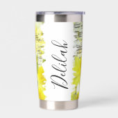 ヴィンテージパーソナライズされた粉 保温保冷タンブラー (左面)