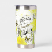 ヴィンテージパーソナライズされた粉 保温保冷タンブラー (右面)