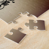 ヴィンテージパーソナライズされた結婚スタイル記念日 ジグソーパズル (側面)