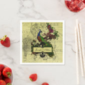 ヴィンテージパーソナライズされた結婚紙ナプキンス スタンダードカクテルナプキン (インサイチュ)