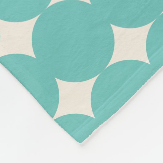 ヴィンテージパーソナライズされた緑の幾何学的ドット写真 フリースブランケット (角)