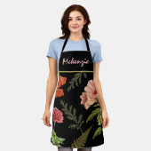 ヴィンテージパーソナライズされた花 エプロン (着用した状態)