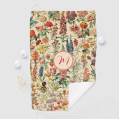 ヴィンテージパーソナライズされた花 ゴルフタオル (インサイチュ)