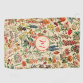 ヴィンテージパーソナライズされた花 ゴルフタオル (横)