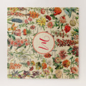 ヴィンテージパーソナライズされた花 ジグソーパズル (横)