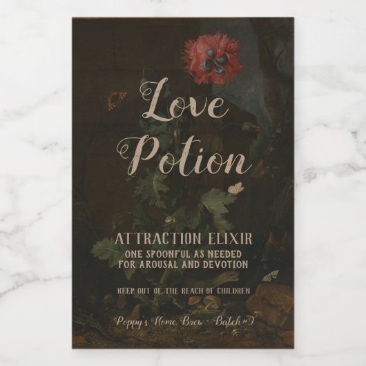 ヴィンテージパーソナライズされた薬用ジャーのラブポーション フードラベル (シングルラベル)