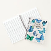 ヴィンテージパーソナライズされた蝶の名前ノートブック ノートブック (内部)