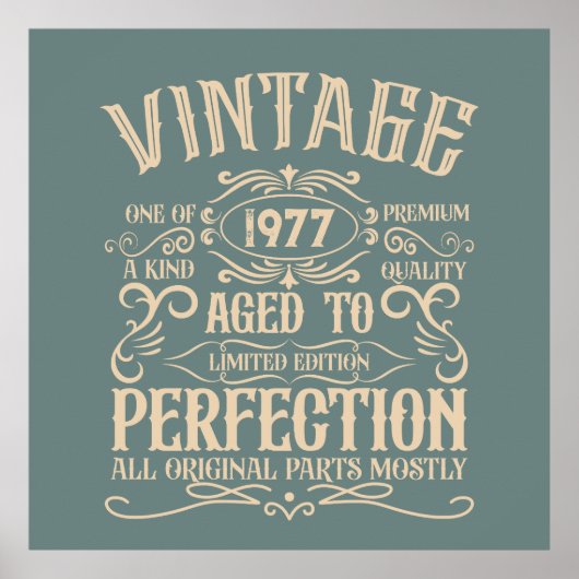 ヴィンテージパーソナライズされた誕生日ウイスキーのラベルのテーマ ポスター (正面)