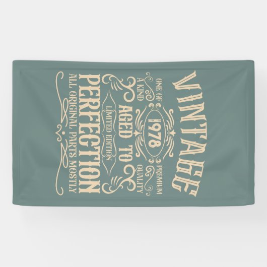 ヴィンテージパーソナライズされた誕生日ウイスキーのラベルのテーマ 横断幕 (横)