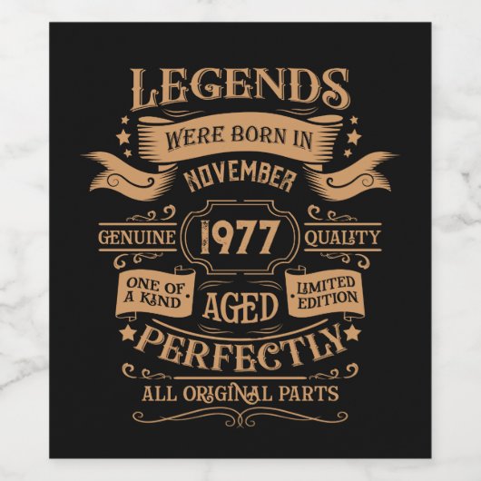 ヴィンテージパーソナライズされた誕生日ウイスキーをテーマにした ワインラベル (シングルラベル)