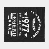 ヴィンテージパーソナライズされた誕生日プレゼント白 フリースブランケット (正面(横))