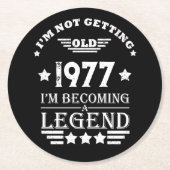 ヴィンテージパーソナライズされた誕生日プレゼント白 ラウンドペーパーコースター (正面)