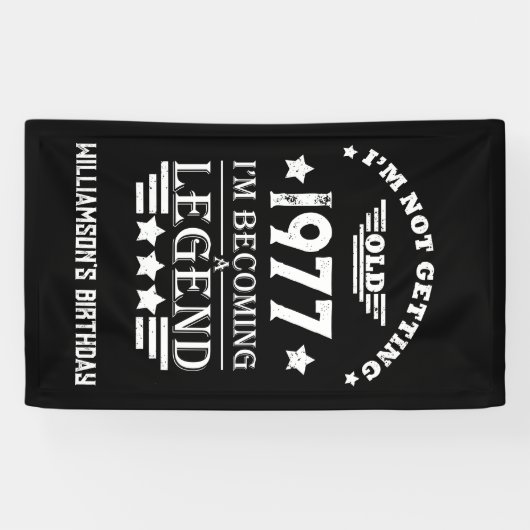 ヴィンテージパーソナライズされた誕生日プレゼント白 横断幕 (横)