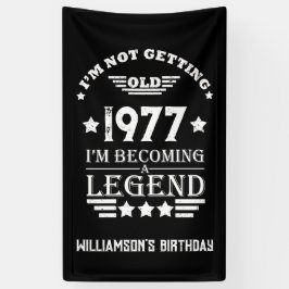 ヴィンテージパーソナライズされた誕生日プレゼント白 横断幕