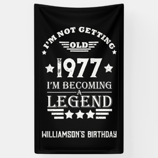 ヴィンテージパーソナライズされた誕生日プレゼント白 横断幕 (縦)