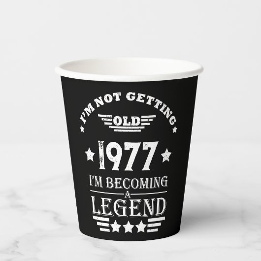 ヴィンテージパーソナライズされた誕生日プレゼント白 紙コップ (正面)