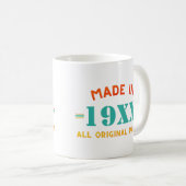 ヴィンテージパーソナライズされた誕生日 コーヒーマグカップ (正面右)