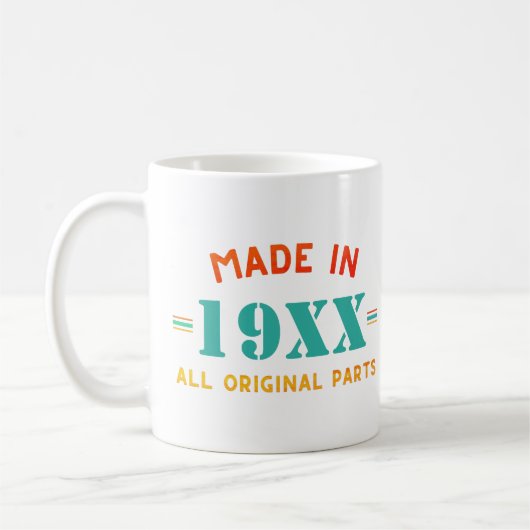 ヴィンテージパーソナライズされた誕生日 コーヒーマグカップ (左)