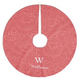 ヴィンテージパーソナライズされた赤ヒラメの花柄 ブラッシュドポリエステルツリースカート