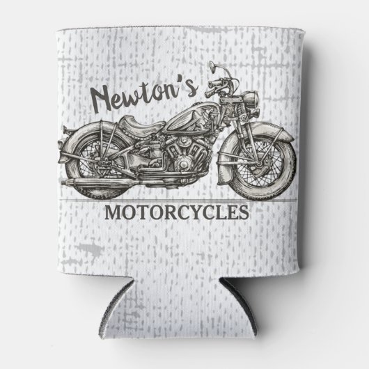 ヴィンテージパーソナライズされた車名バイクもしくは自転車に乗る人車庫 缶クーラー (正面)