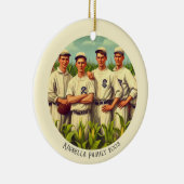 ヴィンテージパーソナライズされた野球クリスマスホリデー セラミックオーナメント (右)