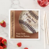 ヴィンテージパーソナライズされた野球ナプキンス、あなたのテキスト (インサイチュ)