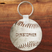 ヴィンテージパーソナライズされた野球 キーホルダー (正面)