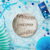 ヴィンテージパーソナライズされた野球 ペーパープレート (パーティー)