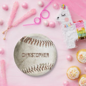 ヴィンテージパーソナライズされた野球 ペーパープレート (パーティー)